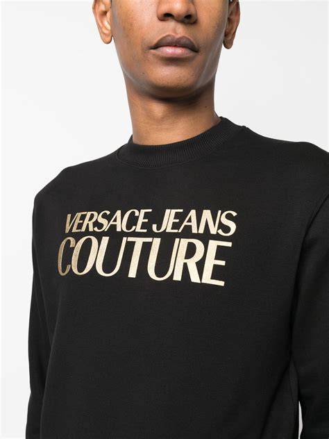 versace jeans couture logo sweatshirt|versace printed jeans.